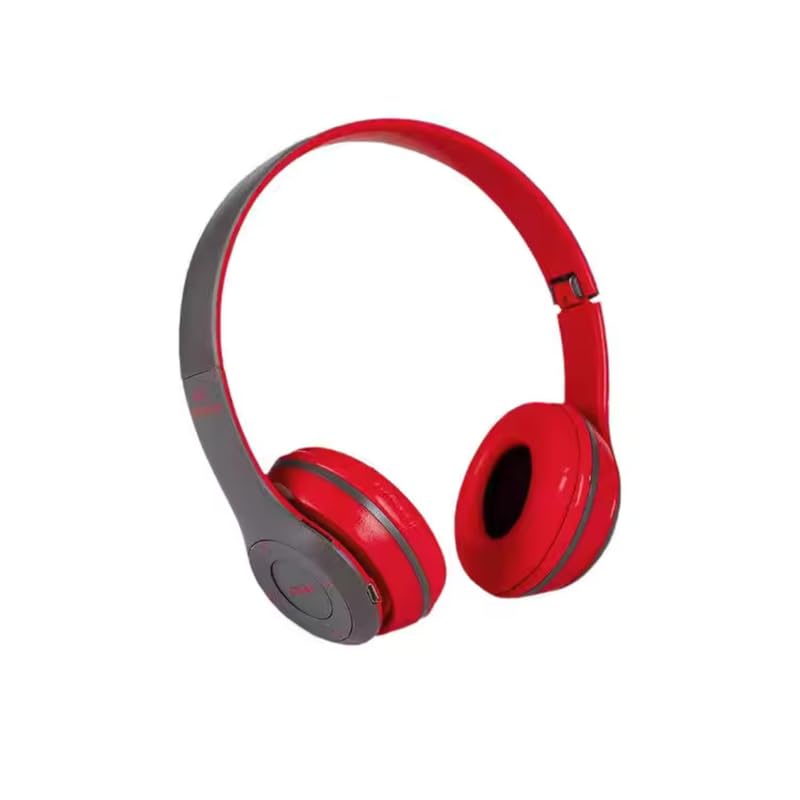 P47 Bluetooth Wireless Headphones Over Ear with Mic (Red)-image-39