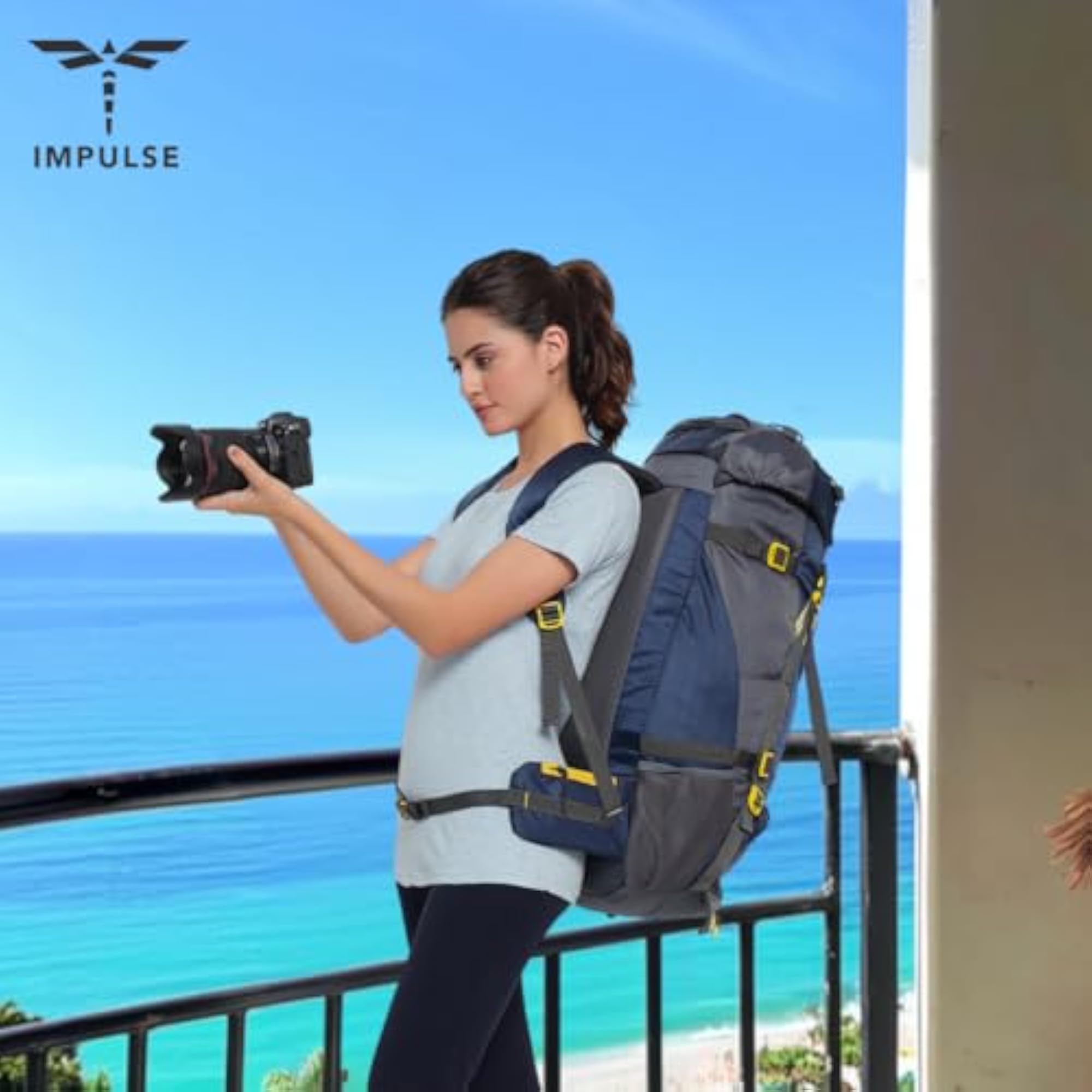 65L Travel Bag with Rain Cover, Water Resistant