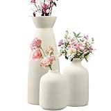 SOZOMO Juego de 3 Jarrones De Cerámica,Jarrones Decorativos,Floreros Ceramica Decorativos Modernos,Jarrón Clásico...