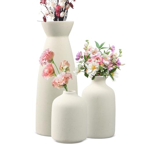 El Mejor Listado de Jarrones los preferidos por los clientes. 50 SOZOMO Juego de 3 Jarrones De Cerámica,Jarrones Decorativos,Floreros Ceramica Decorativos Modernos,Jarrón Clásico Flores,para Bodas,Fiestas,Oficinas o Decoraciones Familiares...