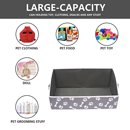 Morezi Dog toy box pet toy storage shallow baskets large perfect for living room area playroom, closet - Image 4