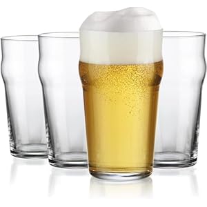 KING CRYSTAL Set of 4 Beer Glasses IPA Glasses Made Crystal Modern Premium Beer Glasses For Professional Quality Beer or Craft Beer, Pub beer Glasses Dishwasher Safe (20 Oz)