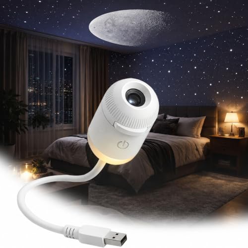 Image of 2-in-1 Galaxy Projector Night Light with 3 Sliding Projection Films, USB Starry Sky Lamp, Adjustable Brightness 360 Rotating Design and USB Power for Car and Bedroom Decoration for Adults and Kids