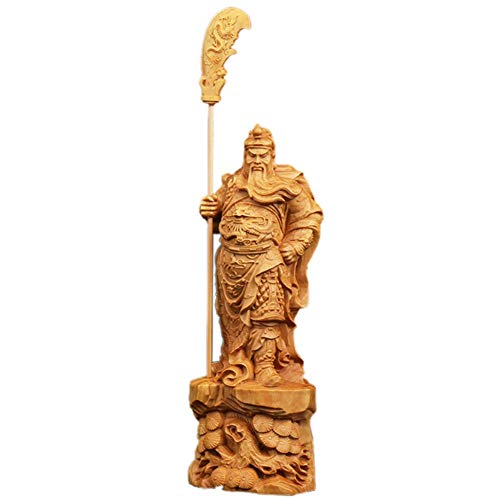 Statue Chinoise Guan Yu Guan Gong Kwan Kung en bois buis sculpture chance
