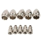 FACAIIO Plasmaschneider Verbrauchsmaterial Fackel Kit für P80 P-80-1,1 mm 1,3 mm 1,5 mm 1,7 mm Düsenspitzen-Elektroden-Set, 10-teiliges Kupfer-Ersatzteile