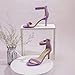 IDIFU Women's IN3 Slim Fashion Ankle Strap Kitten Heel Open Toe Heeled Sandals with Zipper (Lilac Suede, 7 M US)