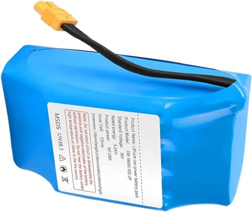 HaiNXC 36v Lithium Battery 36 Volt 5.2mah 5200mah Battery Replacement with XT60 Plug Configuration 10S2P.