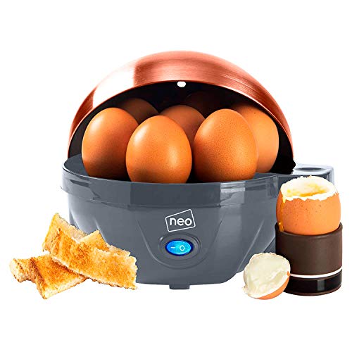 Neo 3 in 1 Durable Kitchen Electric Egg Cooker Boiler Poacher Poached Boiled & Omelette Maker Machine Steamer with Timer (Grey and Copper)