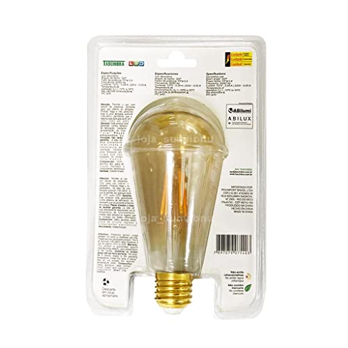 Lâmpada LED Filamento Vintage Autovolt E27, 4W, Ambar Taschibra ST64 11080379
