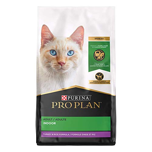Purina Pro Plan Hairball, Healthy Weight, Indoor Dry Cat Food, FOCUS Indoor Care Turkey & Rice Formula - 7 lb. Bag