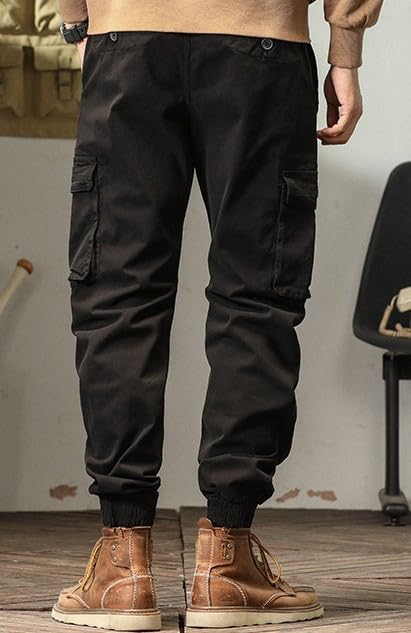 Image of Men's Cotton Cargo Pants Multi-Pocket,Comfortable Work Pants, Durable Trousers & Everyday Wear-CP-031
