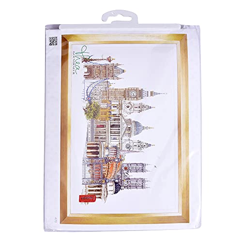 Image of Thea Gouverneur - Counted Cross Stitch Kit - London - Aida - 18 Count - Embroidery Kit for Adults - DMC Embroidery Threads and Other Cross Stitch Supplies Included - 470A