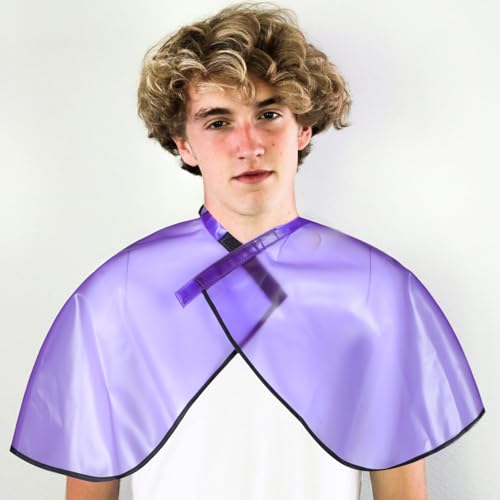 Capa impermeable para corte de cabello Homoyoyo para salón, morada miniatura 7