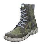  Kacper Damen Stiefelette 40542 Schnürstiefelette Seitenreißverschluss Leder Grün (Green) Größe 37 EU