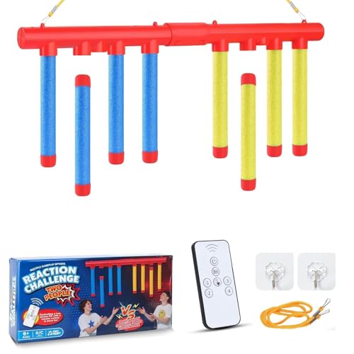 Usmfuie Reflex Sticks Reflex Game Falling Stick Drop Stick Games for Reaction Time Training Catching Sticks Game for Kids & Adults Hand-Eye Coordination Training Toy 3 Adjustable Speeds