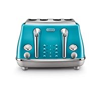 De'Longhi Icona Capitals 4 Slice Toaster, Lisbon Azure, CTOC4003AZ