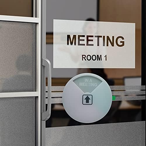 Privacy Office Door Sign, Please Knock Sign, in a Meeting Sign, Do Not Disturb Sign, Out of Office Sign, Conference Sign, with Magnetic & Strong Adhesive Tape, 100 x 100 x 8mm Acrylic White 1 Pack