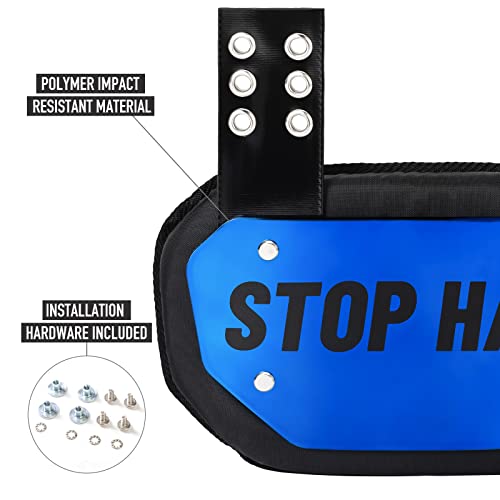 Veollo Sports Football Back Plate - Rear Protector Lower Back Pads For Football Players - Youth Sizes - Chrome Blue #TOP3