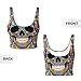 Women Girls Yoga Bras U-Shaped Back Comfortable Sweat Vest with Pads Elastic Sportswear for Gym Fitness, for Trippy Skull Art
