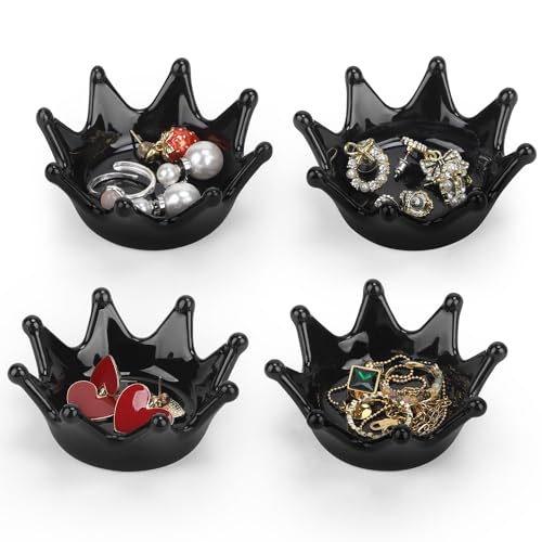 DBREAKS Bandeja de Joyas, Plato de joyería, Bandeja de Anillo de Cerámica, Bandejas Decorativas, bandeja pequeña para llaves, Organizador de Joyas, Navidad, Acción de Gracias, Regalo,4pcs