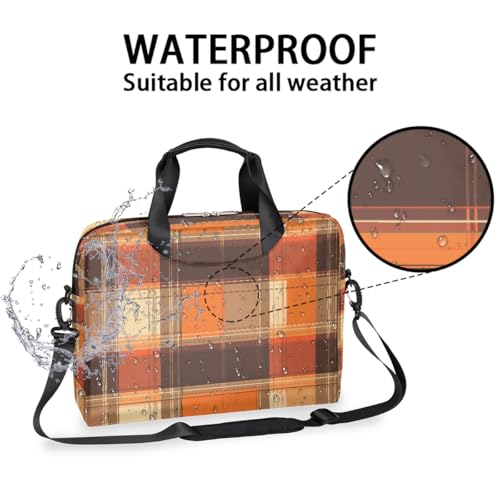 Maletín para laptop 15.6 pulg a cuadros naranja miniatura 3