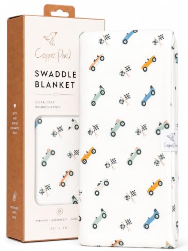 Image of Copper Pearl Swaddle Blankets for Newborns | Soft Stretchy Receiving Blankets for Boys and Girls | Large 46 x 46 Inch Baby Blankets | Lightweight and Breathable Swaddles | Speedster
