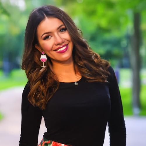 Birthday Earrings for Women Champagne Bottle Statement Cake Dangle Earrings Happy Birthday Drop Earrings Jewelry Gifts Party Favors for Women4