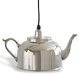 Aus vernickeltem Messing Loberon Hängelampe Theiere, Messing, H/B/T 16/30 / 18,5 cm, silber, E14, max. 40 Watt, A++ bis E