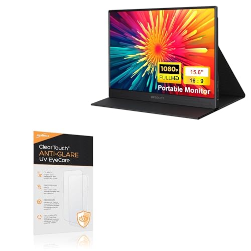 BoxWave Screen Protector Compatible With RFGOUPY Portable Monitor (15.6 in) - ClearTouch Anti-Glare Anti-UV EyeCare (2-Pack), Filters out Harmful Blue Light Reduce Fatigue