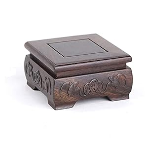 lekbakken voor plantenpotten Houten Vaas Basis Luxe Vierkant Ebony Hout Vaas Display Staat Voetstuk Voetknuppel Patroon…