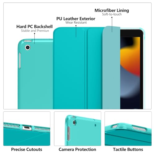 Image of Moko Smart Case for iPad 9th / 8th / 7th Generation Case 10.2 Inch,Bondi Blue