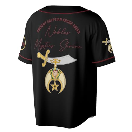 Custom Temple Shriners Nobles Mystic Shrine Freemason 3D Baseball Jersey Shirt Talla X-Large miniatura 3