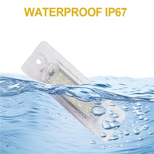 Luz placa matrícula de 18 LEDs alta luminosidad 12V para Volkswagen Passat y Golf 2 piezas 5