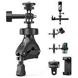 Large compatibilité : support de caméra pour guidon de moto avec vis 6,35 mm - 20, compatible avec GoPro Max, Hero 13 12 10 9 8, DJI Action Osmo 6/5 Pro/4/3, Osmo Pocket 3 Pocket 2, Osmo Nano, Osmo 360, Insta360 X5 X4 X3 X3 Insta3. 60 Go 3 Go 3S, Insta360 Ace Pro Ace Pro 2, Insta360 Go Ultra Series et téléphone portable. (Remarque : une pince de téléphone est nécessaire lors de l'utilisation avec un téléphone mobile)
