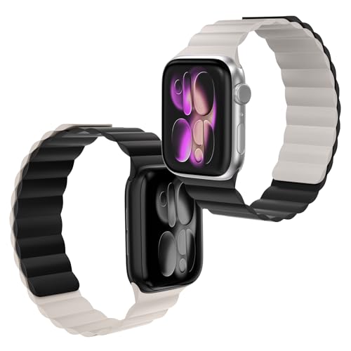 Image of X-it Magnetic Watch Band for Apple Watch Ultra 49mm, 46mm /45mm /44mm, Silicone Sport Strap with Strong Magnet for Men and Women, Compatible with Apple Watch Series 11 /10 /9 /8 /7 /6 /5 /4 /3 /2 /1 and SE