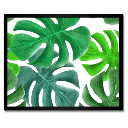 Décoration murale haut de gamme 50x40 cm avec poster de feuilles Monstera