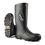 gefütterte winter gummistiefel kinder Torsionskontrollleitergriff Dunlop Purofort+ Expander Full Safety with Vibram Sole Gummistiefel, Schwartz, EU 47