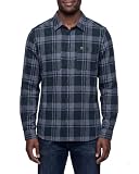 DANISH ENDURANCE Flannel Shirt Men, 100% Organic Cotton Brushed Flannel Shirt, Relaxed Fit, Long Sleeve Navy L
