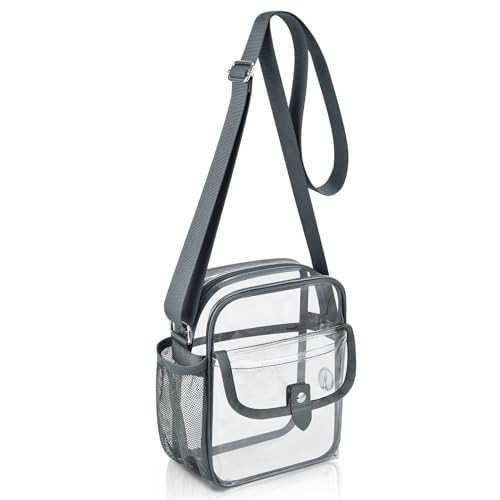 Image of SPODEARS Clear Crossbody Bag for Stadium, Concert, Festival & More - Adjustable Shoulder Strap & Bottle Holder