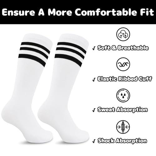 Image of Olreco 4 Pack Kids Soccer Socks Toddler Baseball Socks Youth Boys Football Sock Boys Girls Softball Sock Athletic Accessories