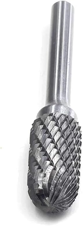 SC-5 Tungsten Carbide Burr Cylinder Shape with Radius End Double Cut Rotary Burr File(1/2" Cutter Dia X 1"Cutter Length) with 1/4'' shank, 1pcs