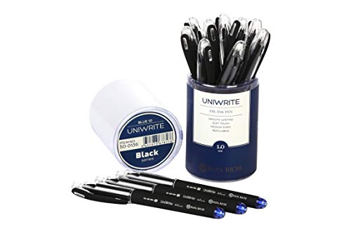 Papa Richi Luxury Oil Pens UNIWRITE (Pack of 12) with Kernel 1.0mm - Premium Quality & Easy Writing - Original (Blue) Ink - Business Gift Pens - 30 Day Warranty (blue, 12 UniWrite 1.0)
