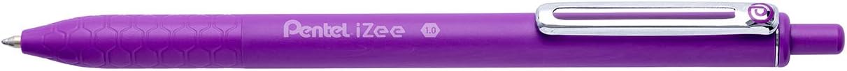 Pentel BX470-V iZee Retractable Ballpoint Pen with Metal Clip 1 mm Wide Nib Purple