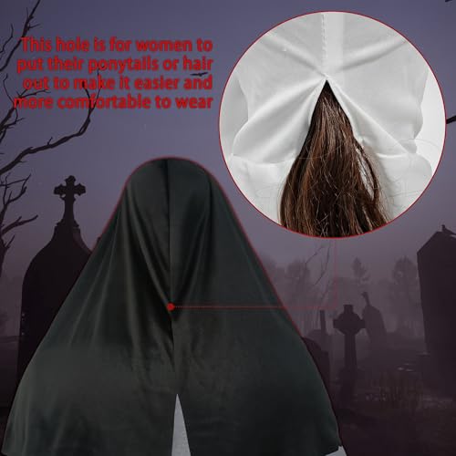 Orgoue Scary Nun Mask, Nun Costume Creepy Latex Mask for Women Adults for Cosplay Costume Props Halloween - Image 3
