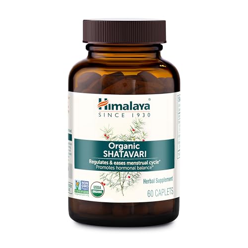 Himalaya USDA Organic Shatavari Capsules - Shatavari Capsules for Women Promotes Hormone Balance and Menstrual Cramp Relief - Vegan Gluten Free 1300 mg 60 Caplets