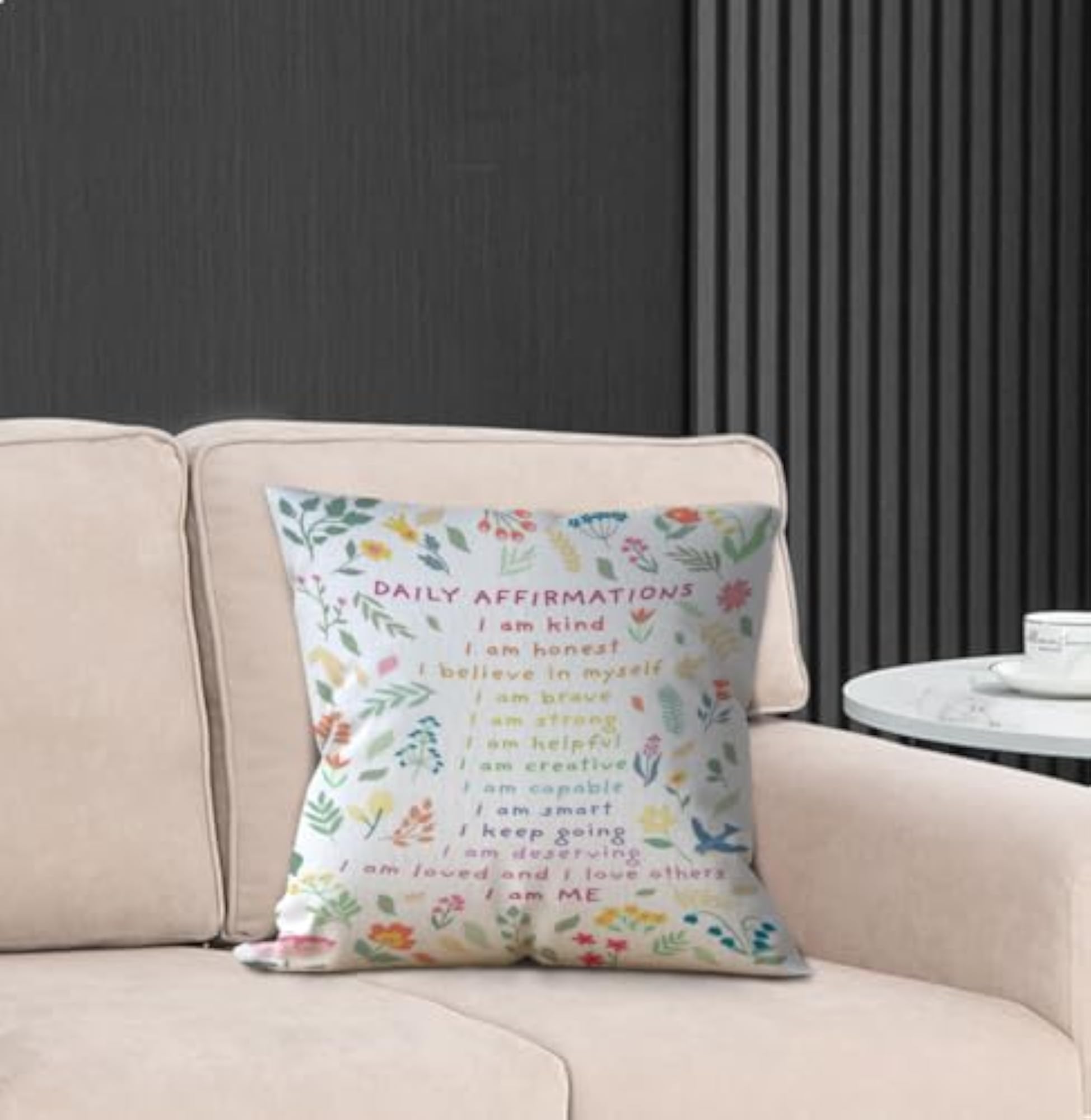 Daily Affirmation Quote Printed Pillow Cushion Cover