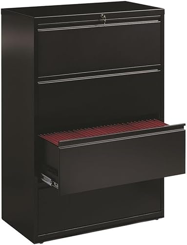 Miniatura 8 de UrbanPro Archivador lateral de metal de 36 pulgadas de ancho con 4 cajones en azul clásico