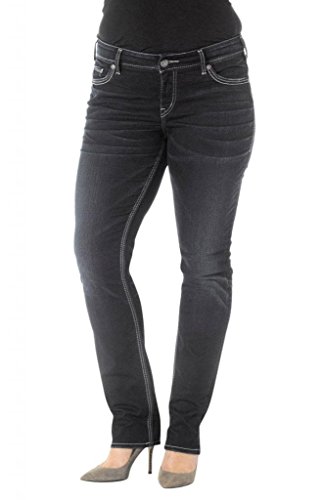 Silver Jeans Women Suki Plus Size Slim Leg Mid Rise Curvy Fit in Dark Blue