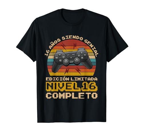 Regalo de Cumpleaños 16 Años Gamer, Nivel 16 Completo Camiseta