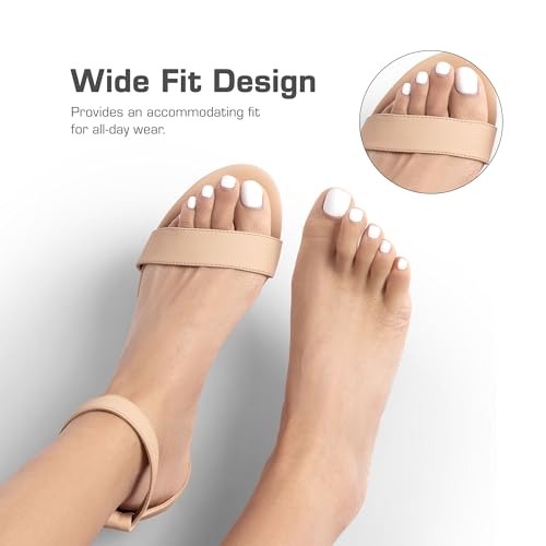 DREAM PAIRS Women's Ankle Strap Low Wedge Sandals Party Bridal Wedding Dress Shoes,Size 7,Nude,INGRID